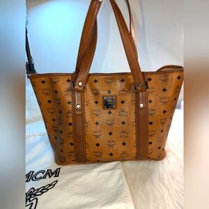 MCM Tote Bag Cognac with Dust bag I3942